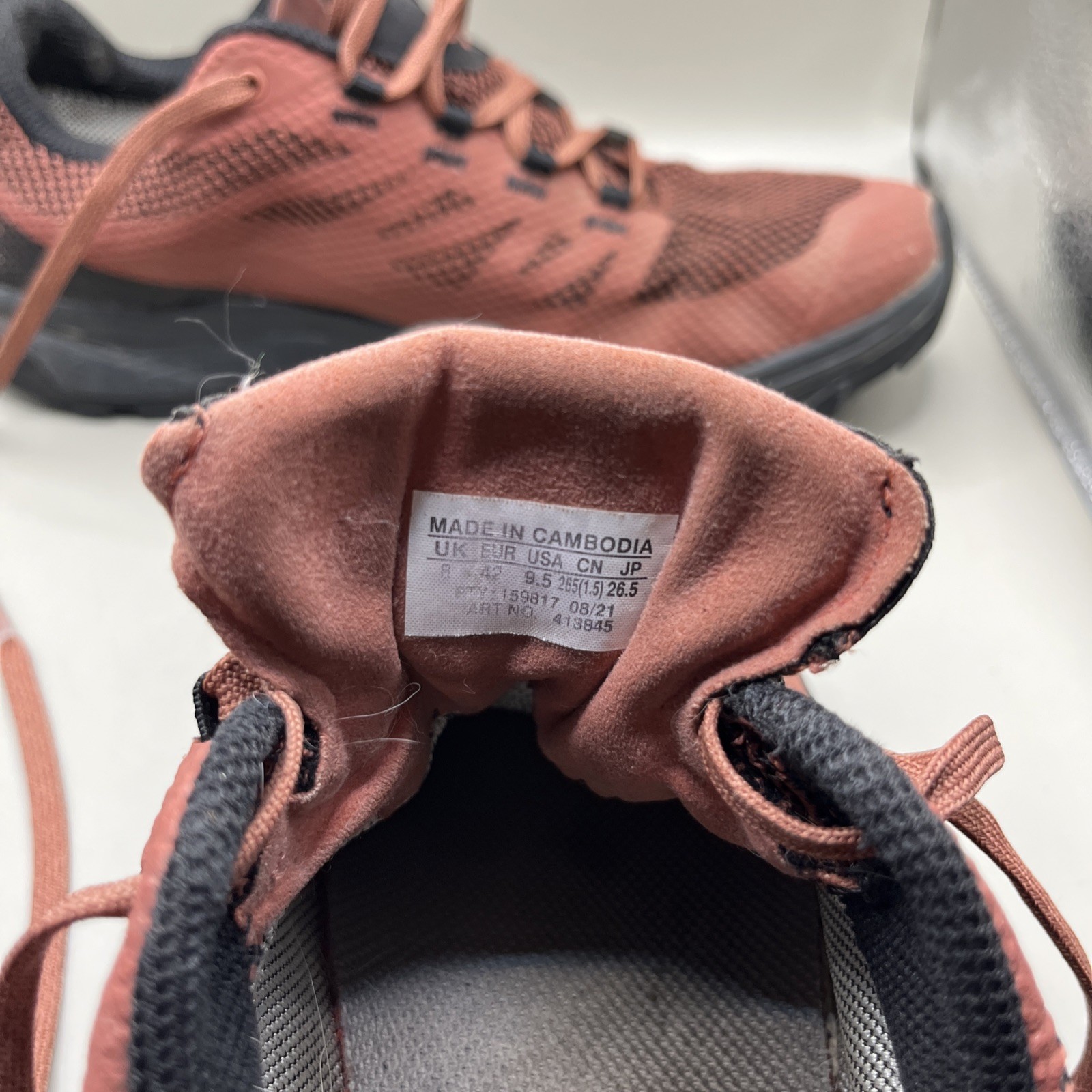 Scarpe Salomon da donna taglia 9 5 rosso mattone outdoor punta a cappuccio contagrip escursionismo trail