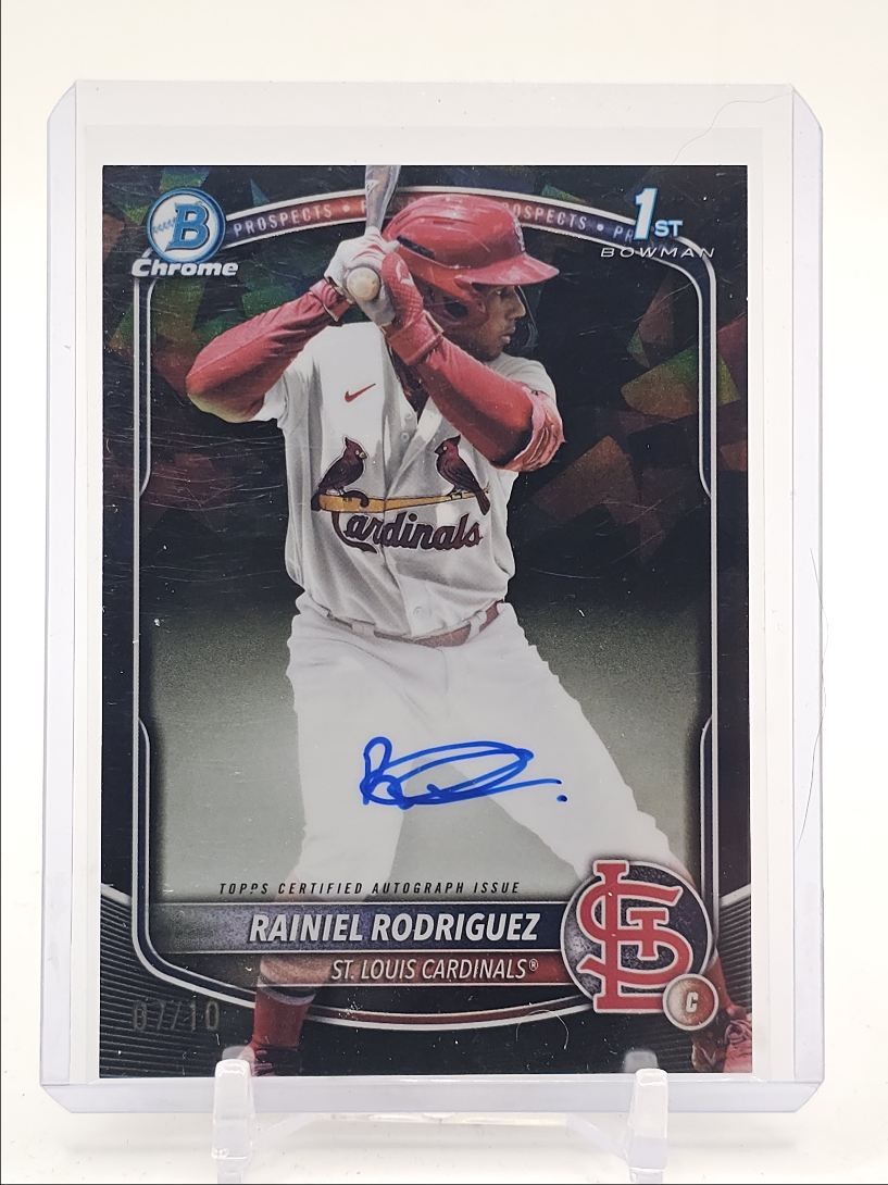 RAINIEL RODRIGUEZ 2025 BOWMAN CHROME 1ST SAPPHIRE BLACK AUTO /10 Q5246