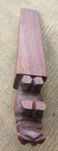 Handgeschnitzter Holz Nilpferd Türstopper / Keil Hartholz 16,5 cm - Bild 7 von 7