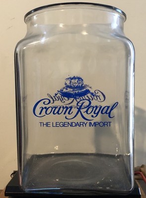 RARE  CROWN ROYAL   LARGE GLASS CONTAINER  COOKIE  JAR   DISPLAY   RARE