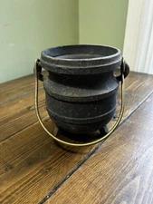6” small Cast Iron Three Leg Cauldron Kettle smelting pot Heavy