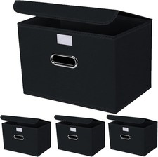 4-Pack Large Collapsible Storage Bins with Lids,Fabric Storage Cubes Organizer