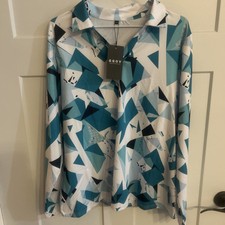 NWT GGOV Trendy Performance Gear Geometric Design Women's Long Sleeve Top XXL