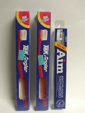 Vintage Tek Angler Soft Firm Toothbrush Playtex 1985 Lot of 3 New Aim Youth