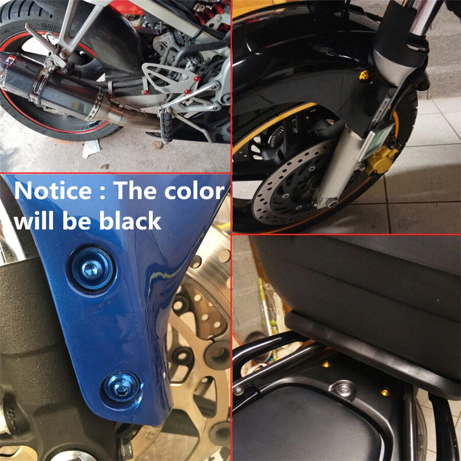 Motorcycle Body Faring Work Bolt Kit Black Fender Screws Clips Washers 177 Pcs - Imagem 2 de 4