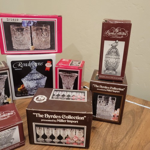 Hofbauer Byrdes Collection Kristallglas 16 Stück 11 Boxen Lot Vintage Ei Bonbons - Bild 2 von 17