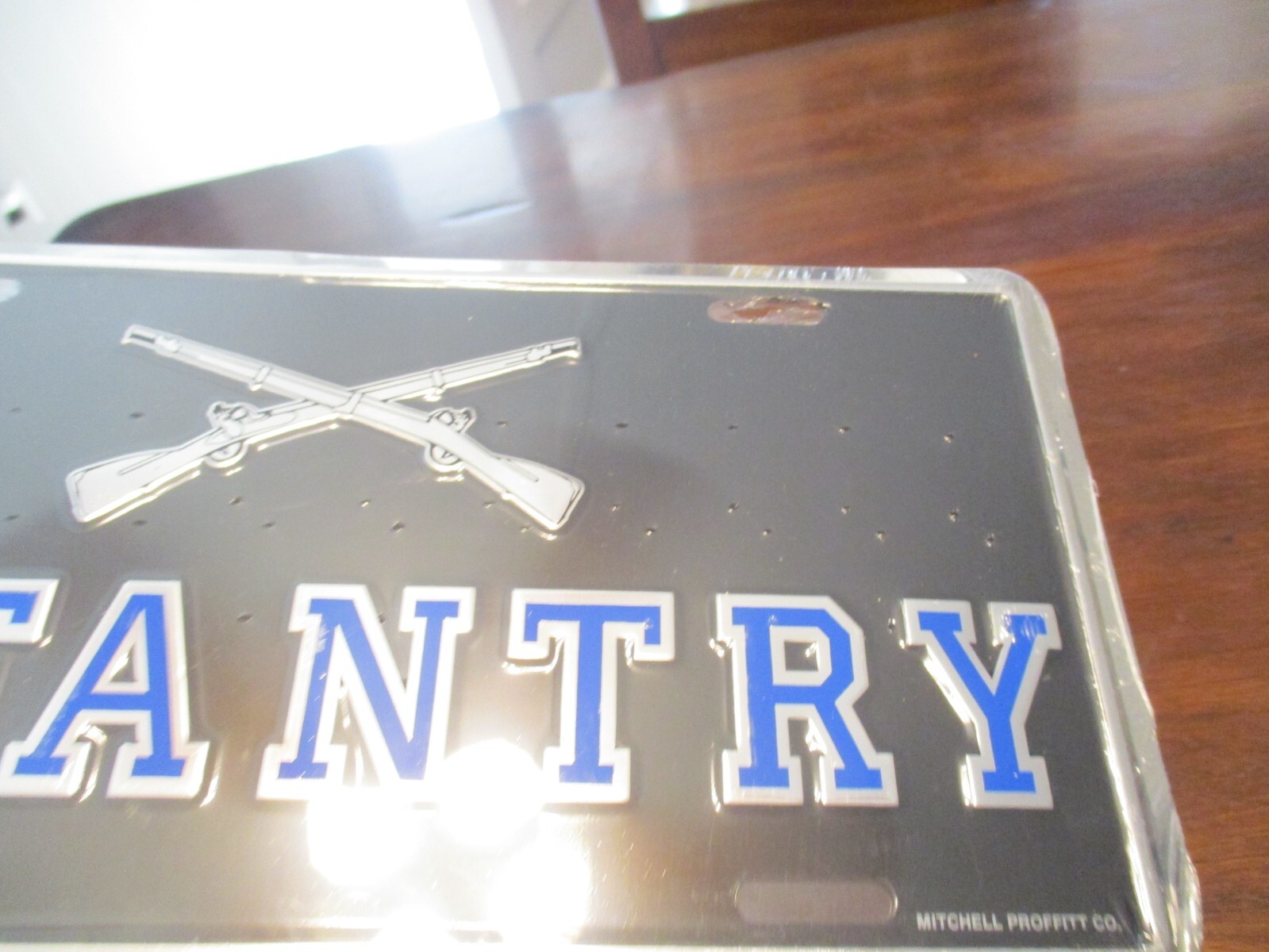 US ARMY INFANTRY FRONT BOOSTER  MITCHELL PROFFITT  LICENSE PLATE 11.75 x 6'
