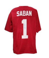 Nick Saban Alabama Autographed Football Jersey  PSA/DNA 192672