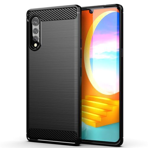 LG Q7 Carbon Hülle Schutzhülle Outdoor Case Back Cover Handy Tasche Bumper Neu