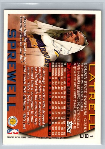 1996-97 Topps #183 Latrell Sprewell - Picture 2 of 2
