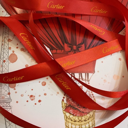 CARTIER 5/8” Red Satin Ribbon One Yard 36 Inches