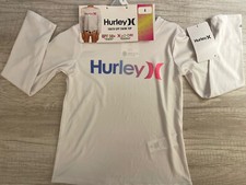 NEW Hurley Girls' Long Sleeve Dri-Fit UPF 50 Shirt White Size 4 Swim Top NWT