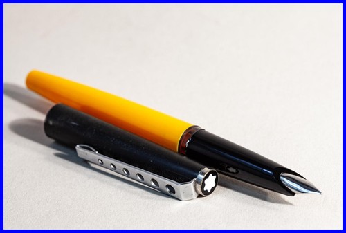 1975 Carrera MONTBLANC Fountain Pen in Orange & Black Beginner Steel Nib - 第 3/6 張圖片