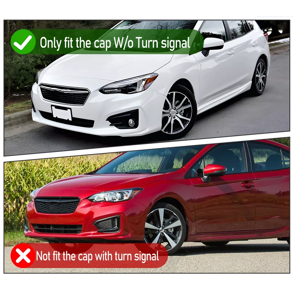 Glossy Side Wing Rearview Mirror Cover Caps Trim For 2017-2023 Subaru Impreza Foto 4 de 4