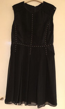 COAST BLACK EVENING DRESS SIZE 14 WITH CHIFFON OVERSKIRT