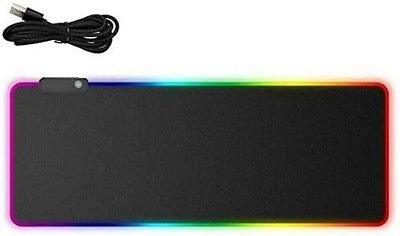 RGB LED Gaming Mouse Pad Desk Mat Extend Anti-Slip Rubber Speed Mousepad (800 X 