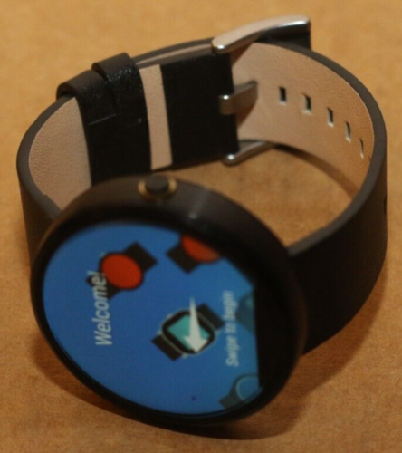 Motorola Moto 360 1st Gen Smart Watch 316L Horween Black Leather Band