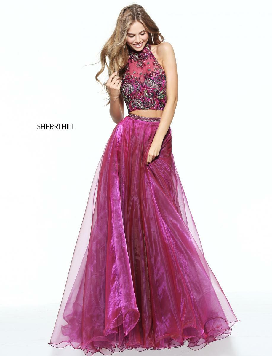 Sherri Hill 50958 Magenta Stunning Crop Top Ball Gown Dress sz 2 | eBay Sherri Hill 50958 Magenta Stunning Crop Top Ball Gown Dress sz 2 | eBay