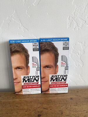 TWO Just For Men Haircolor Kit Easy Comb-In Color Light Medium Brown A-30