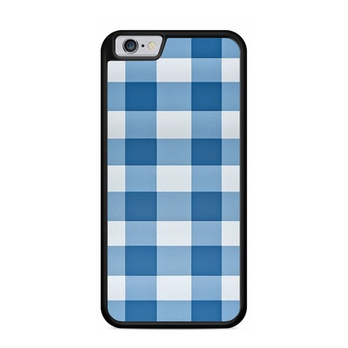 Rahmen Hülle für iPhone SE4 16E 12 13 14 15 16 Pro Max schlicht kariert beige blau - Bild 3 von 25