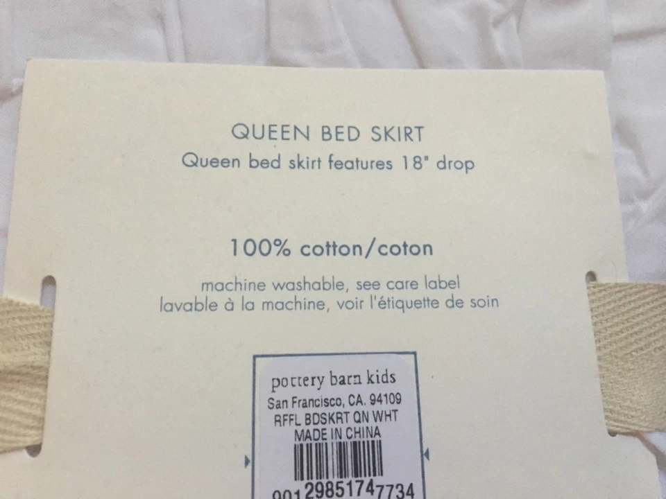 BRAND NEW Pottery Barn Kids WHITE Ruffle Bed Skirt - Photo 4/4