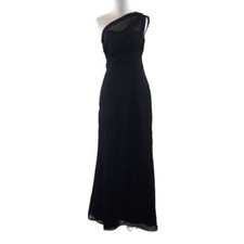 Jim HJelm Occasions Black Chiffon Long One Shoulder Dress Womens 6 Bridesmaid