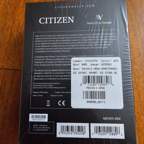 Reloj inteligente deportivo Citizen CZ Smart PQ2 44 MM negro silicona - MX1011-05X - Imagen 3 de 3