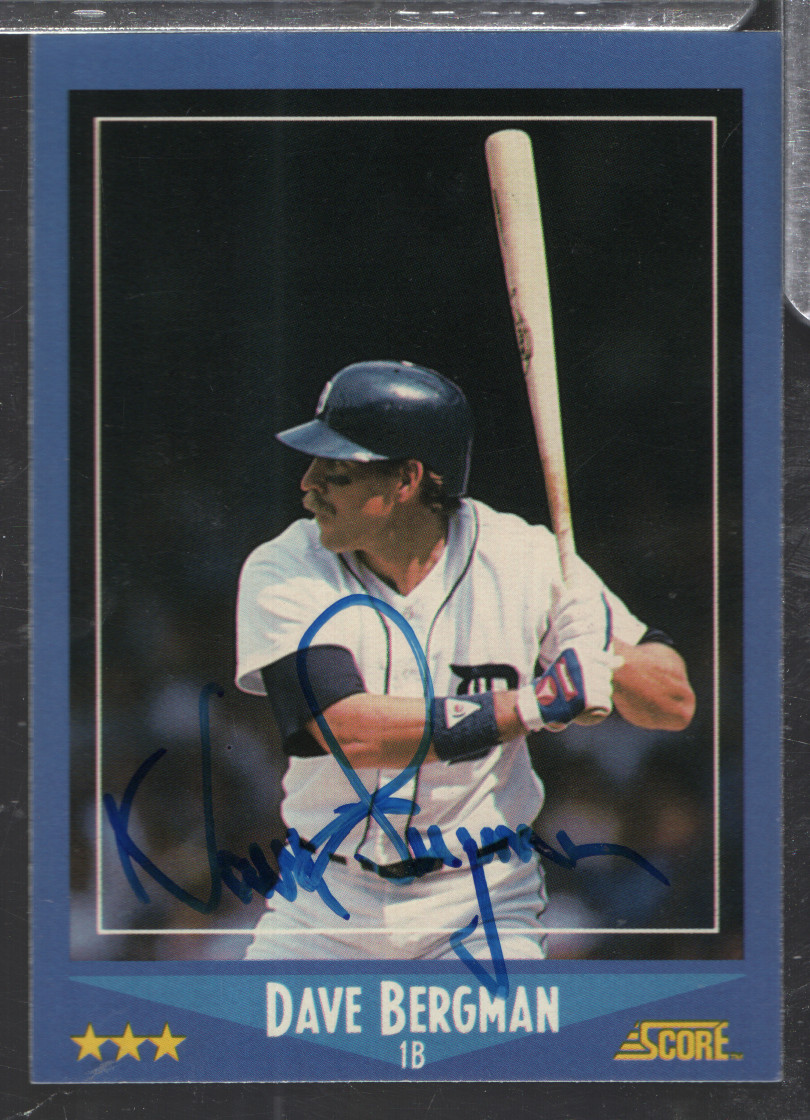 Dave Bergman Tigers Autographed 1988 Score #217 w/COA 010424NPCD230