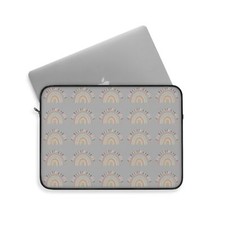 Faithful Rainbow Multi Laptop Sleeve in Light Grey