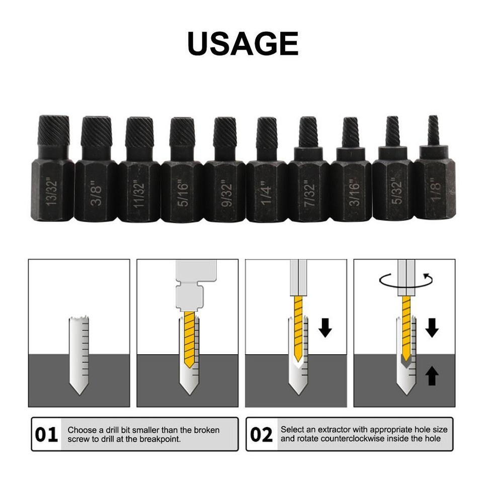 Broken Head Bolt Screw Cap Extractor,Bolt Extractor Kit Bolt Extractor