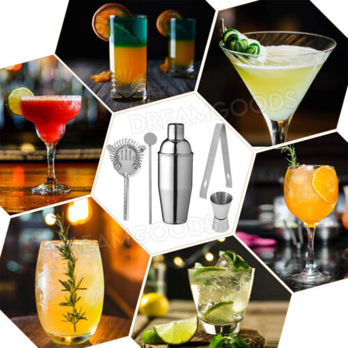 Cocktail Shaker Set Maker Mixer Martini Spirits Bar Strainer Bartender Kit OZ - Picture 10 of 12