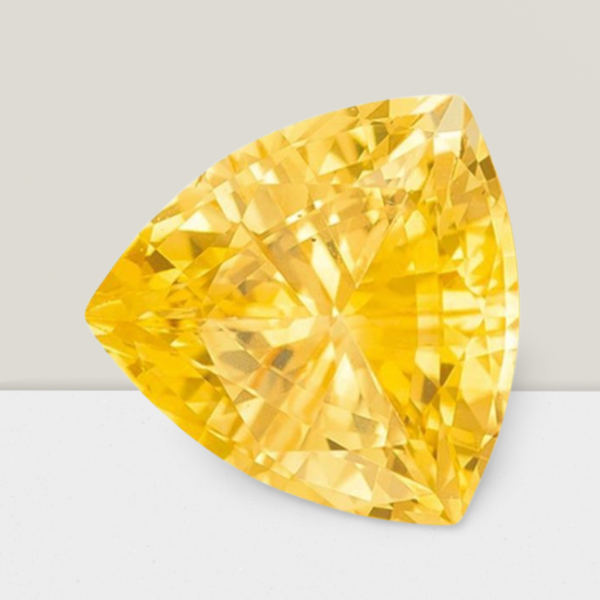 Yellow Sapphire Trillion Cut Gemstone 1 Cts - 7 mm Flawless Loose Gem