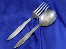 GORHAM ESPRIT STERLING SILVER BABY FORK & BABY SPOON SET - GOOD CONDITION