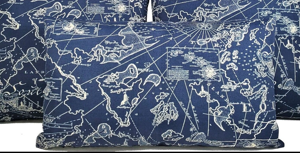 Tommy Bahamas South Seas Funda Almohada Náutica Exterior 12x20 Lumbar Foto 4 de 4