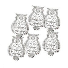 CraftbuddyUS 10pcx 2.75 inch Decorative Metal Filigree Owl StickOn Toppers