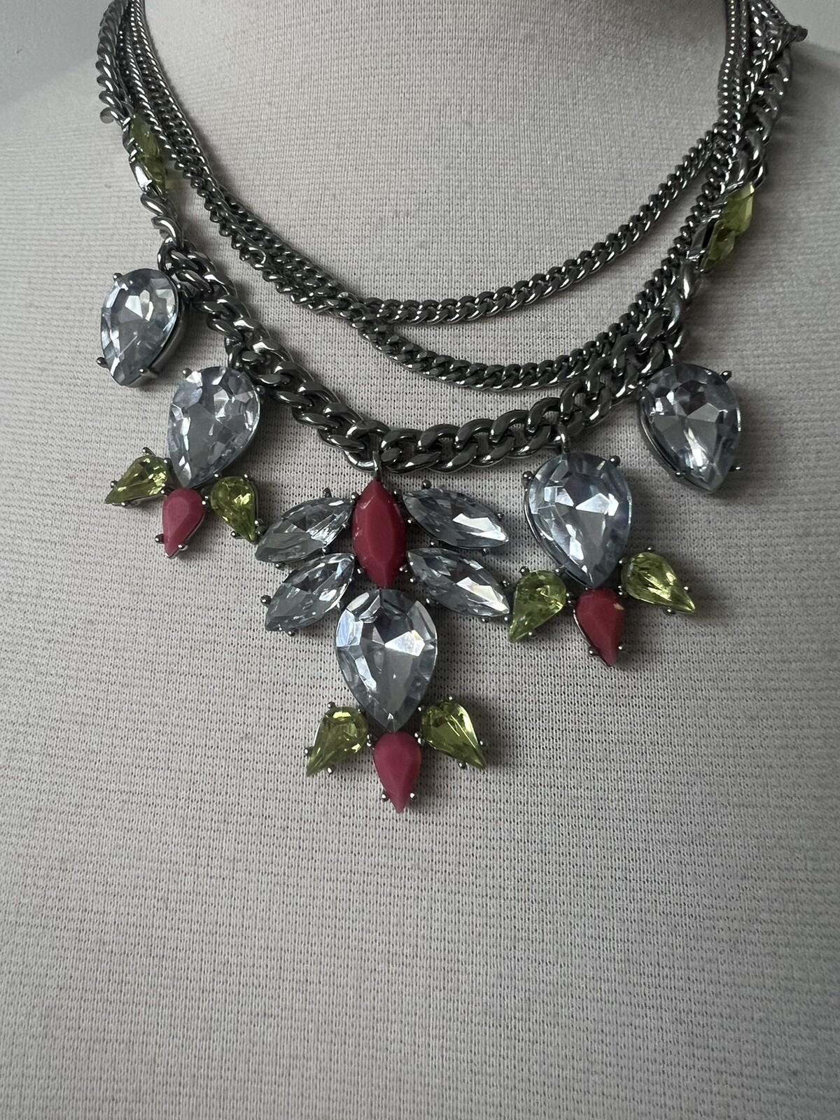 Jessica Simpson Silver Statement Chain Necklace - image 3