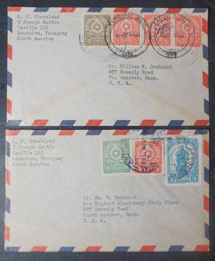 paraguay-1958-lot-of-2-covers-to-andover-ma-ebay