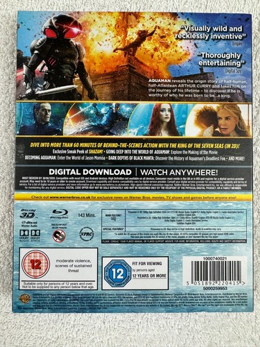Aquaman 3D - Blu-ray - Region Free - Slipcase - VGC - James Wan - Jason Momoa - Picture 2 of 6