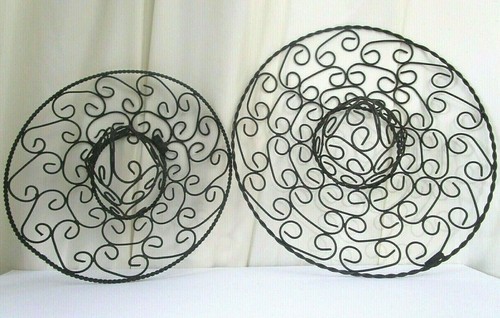 Set of 2 Metal Iron Sombrero Hats Wall 