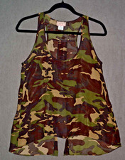 Camouflage Sheer Top Small Made in USA Love....Ady FAST SHIPPING!