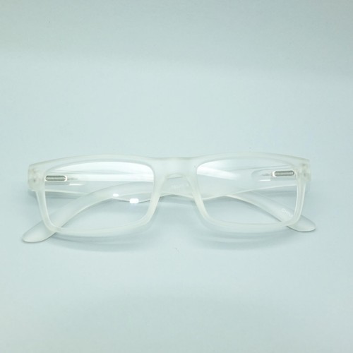 Reading Glasses TV News Reporter Bold Square White Frost Frame +2.00 Lens Power - Picture 4 of 4