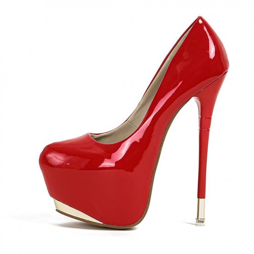 Women Slip On Platform Wedding Party Dress Shoes Pump Shoes High Heel Stilettos - Bild 10 von 15