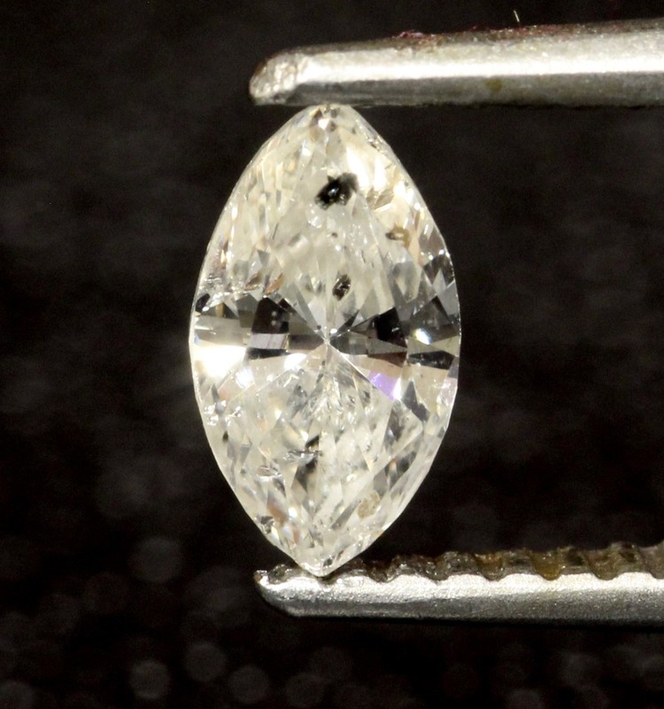 loose marquise diamond Natural fancy cut .46ct  6.9x3.8x2.1mm I1 I estate