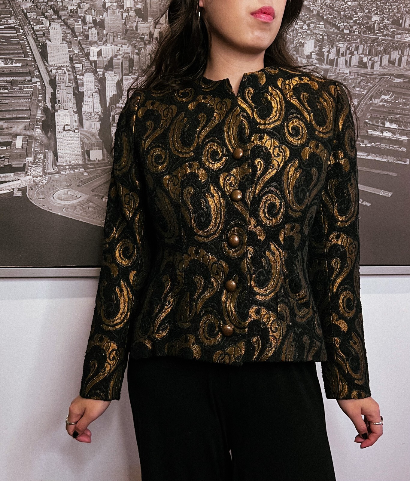 Giacca Saint Laurent oro e nero con bei bottoni!