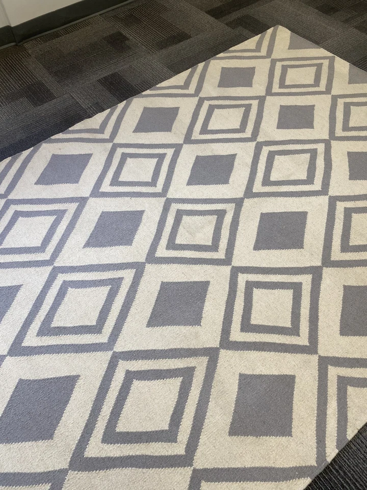  Beni Ourain Moroccan Flat Weave Area Rug  5' X 8' Klim Rug Reversible New fine - Image 3 of 4