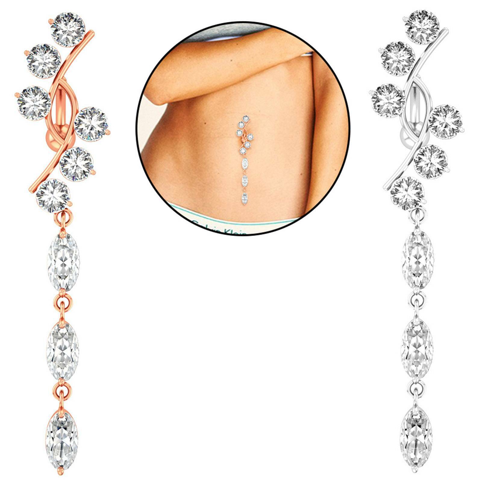 Flower Star Dangle Non Piercing Navel Ring 14G Surgical Steel CZ Navel  Piercing Jewelry From Chinaseller2018, $1.88 | DHgate.Com