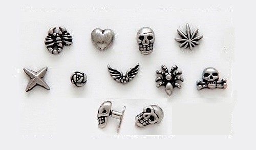 258 mixed Dermal Anchor Heads Jewelry bases, gems, titanium, mix sizes