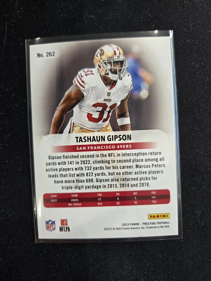 2023 Panini Prestige Football Tashaun Gipson Xtra Points Purple /99 #262 - Image 2 of 2