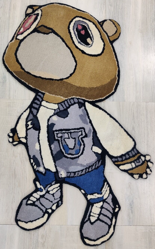 100% Wool 2 x 4 ft Hand Tufted Rug for Kids Teens Kanye West Graduation Bear - Picture 20 of 23