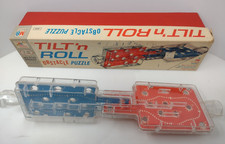 Tilt N Roll Obstacle Puzzle Game Vintage 1964 Milton Bradley w/ Box Made in USA
